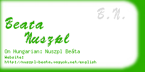 beata nuszpl business card