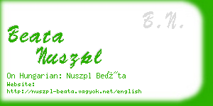 beata nuszpl business card